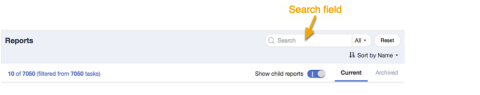 screenshot of Search field